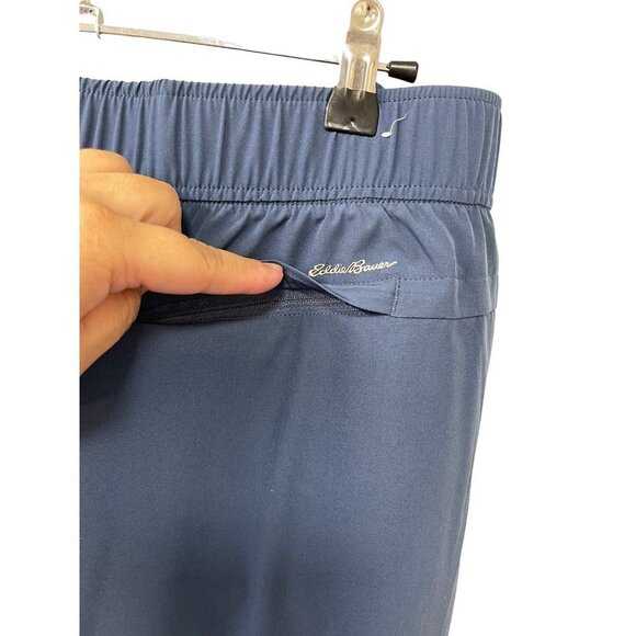 Eddie Bauer Departure Ankle Pants Dusty Indigo Blue Stretchy Pull Size XL - Picture 4 of 6